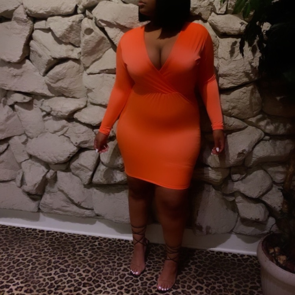 Orange Bodycon Dress